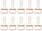 Rosa Gold, 32mm/1.26in, 10Stück Skelett Binder Clips, hohle Metall Draht Foldback Binder Clips für Planer, Journal, Notebook, große Papierklammern, Büro, Haus, Schule