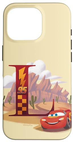 Hülle für iPhone 16 Pro Disney & Pixar Alphabet Monogramm Buchstabe L Lightning McQueen