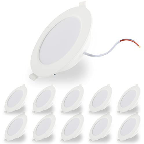 Eco.Luma LED Einbaustrahler 230V 600LM LED Spots 6W Einbauleuchten Deckenspots Deckenstrahler, Mini Slim 25.5mm Ultra Flach, Neutralweiß 4000K Einbauspots für Schlafzimmer Küche Wohnzimmer, 10er Set