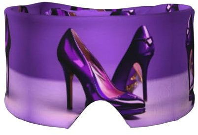Elegante lila High Heels mit Lippenstift-Druck, Schlafmaske für Männer und Frauen, weiche Augenabdeckung, schalldichtes Schlaf-Ohrenschützer-Stirnband für Reisen, Nickerchen