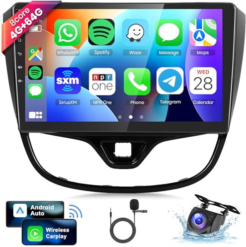 VECHTEL 8 CORE 4G+64G Autoradio Android 13 per Opel Karl 2017-2020, 10.1 Pollice HD IPS Touchscreen Stereo Auto co Carplay Android Auto senza Fili GPS Wi-Fi DSP Bluetooth Radio FM RDS Retrocamera