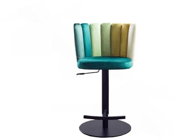 KAWOLA Barhocker JADA höhenverstellbar und drehbar, Barhocker Design mit Samtbezug und Rückenlehne, Moderner Thekenhocker für die Küche und Bar, Ergonomisch und verstellbar bis 109cm