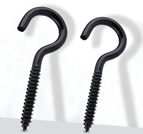 Schraubhaken 20 Stück Deckenhaken Edelstahl Hakenschraube Schwer Groß Haken zum Schrauben M5 x 80mm Schraubhaken M5.7 x 100mm Hakenschrauben für Hängematten Markisen Festkabel Schaukelstühle