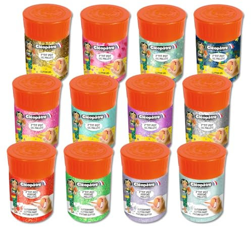 CLEOPATRE Lot de Petits Peinture, Multicolore, 12 P'tits pot de 50ml