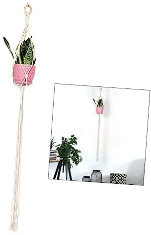 CIMAXIC Wandkorb Aus Baumwollseil Für Sukkulenten Zum Aufhängen Wand Blumentopf Bepflanzung Schlingenanhänger Böhmischer Wandteppich