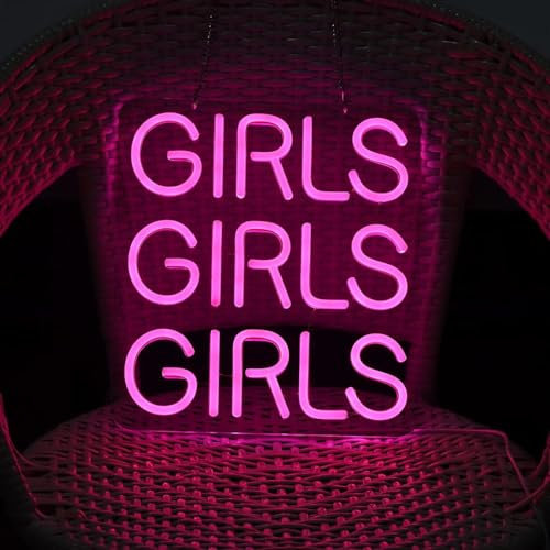 Girls Panneaux néon LED pour la décoration murale Art mural néon Lumières en acrylique avec chaîne de suspension Panneaux lumineux pour la décoration de chambre cave à homme bar 5V USB