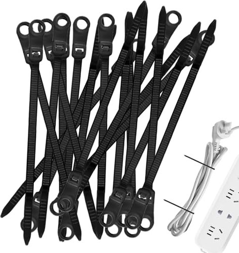 Bridas eléctricas para cables | Bridas trenzadas multifuncionales con agujero para tornillo, 100 cierres de alambre reutilizables, dispositivos de fijación para interiores, hogar, estudio, taller