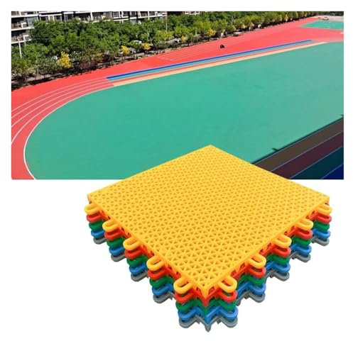 LYVQZPWLRModular Interlocking Floor Tiles, Outdoor Modular Interlocking Flooring， 25CM Modular Interlocking Sports Mat, Indoor Outdoor Basketball Court Flooring(Grün,1PCS)