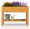 COSTWAY Hochbeet mit Ablage, Erhöhtes Gartenbeet aus Holz, Pflanzkasten mit Entwässerungslöchern, Gemüsebeet Kräuterbeet groß, für Balkon Garten Terrasse, 120 x 60 x 81 cm (Braun)