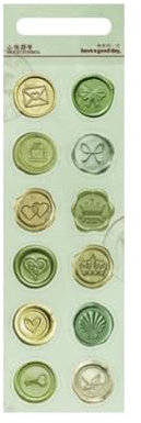 ZMCGNO 2 Blatt (24 Stück) Siegelwachs, wasserfest, dekorative Aufkleber for Umschläge for Bücher(007)