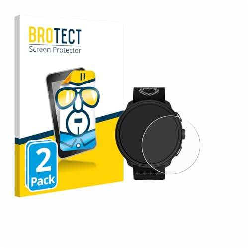 BROTECT Schutzfolie für Suunto Run | 2 Stück Transparenter Displayschutz Made in Germany Klare Displayschutz-Folie Clear Einfache Montage Case-Friendly