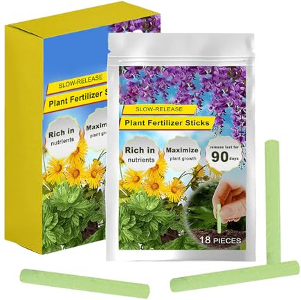 Slow-Release Plant Food Spikes Fertilizer for Balanced Nutrition, Easy Foliage Care Solution for Succulent, Bonsai, Flower, & Vegetable Growth in Outdoor Gardens and Indoor Pots