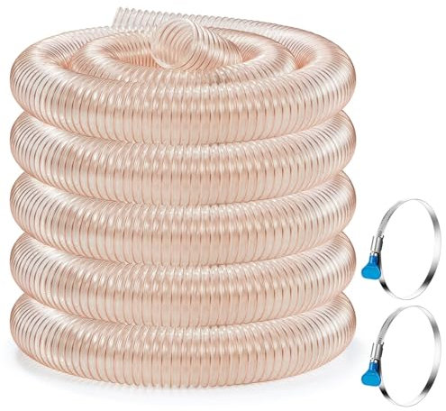 WDFYM 1,2mm Absaugschlauch transparent Absauganlage Spiralschlauch schwer entflammbar Flexschlauch(Dia-4.3inch(110mm))