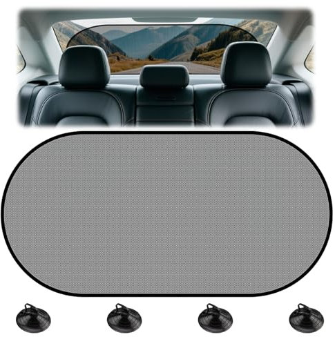 Car Rear Window Sun Shade Back Window Car Sun Shade Mesh Sunshade Screen Cover Visor Blinds with Suction Cups Sunshades from Heat and UV Rays Blackout Protector for Universal Cars 100 X 50 cm