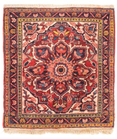 Morgenland Orientteppich Nomadic Handgeknüpft Wolle Dunkelrot 82x92cm