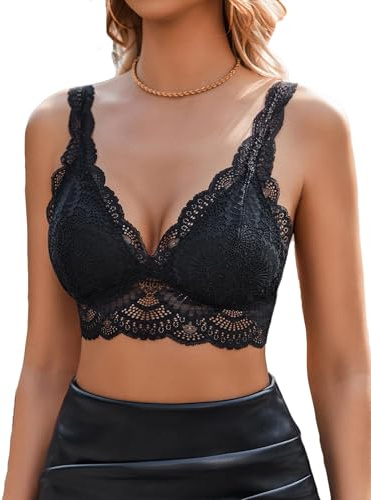 Avidlove Womens Floral Lace Bra Unpadded Everyday Bras Sexy Cami Bralette | Soft, breathable lace fabric,Triangle Plunge,Wire-Free Bra,Adjustable straps,Going Out Vest ,Perfect for stylish outfits