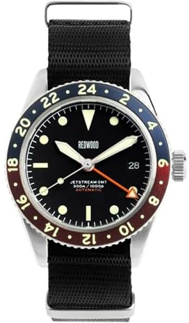 Generico Redwood Jetstream GMT Automatic Steel Black Military Fabric Men's Watch