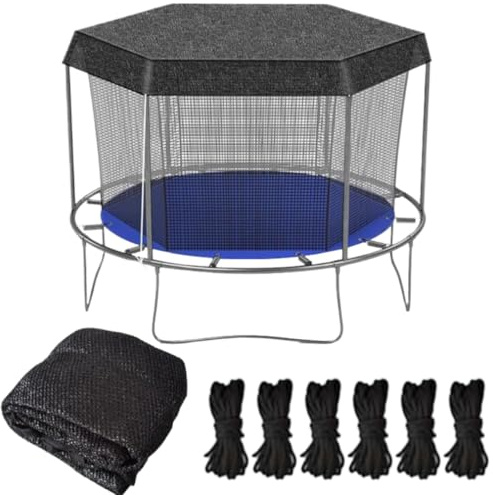 ARSBORUI Trampolin Sonnenschutz Abdeckung, Ø 183 244 305 366 427 cm Trampolin Überdachung Abdeckung, UV-Beständige Sonnensegel, Sonnenschutznetz für 6/8 Stangen Trampolin