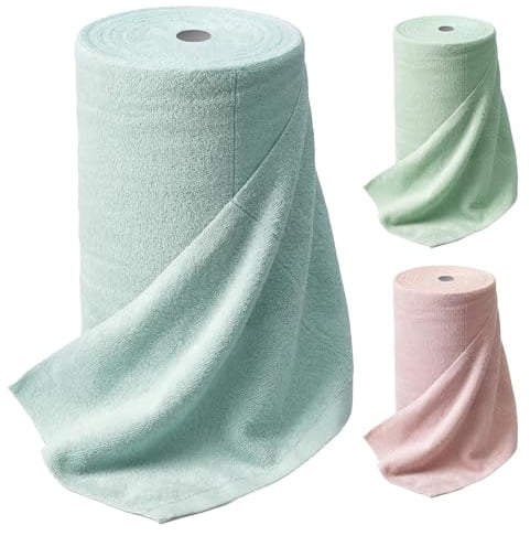 GEEZY Microfibre Cloth Roll 30x30cm - 100 Reusable Tear-Off Sheets, Absorbent, Washable & Lint Free - Non-Abrasive Microfiber Kitchen Cloths for Cleaning & Dusting Home or Car, Assorted Colours