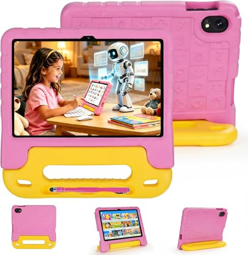 SUMTAB Tablet para Niños 10 Pulgadas Android 15 con 30GB RAM 128GB ROM (mpliable 2 TB), Control Parental, Pantalla IPS HD, GMS Certified, 5G WiFi 6, Protective Antichoque Eva & Estilete