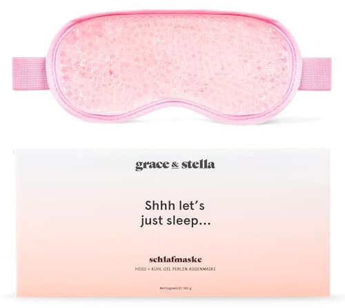 grace & stella - Kühlende Schlafmaske, Schlafbrille Reduziert Falten, Geschwollene Augen, Dunkle Ringe, Augensäcke, Migräne, Heiße & Kalte Augenmaske, Gel-Schlafmaske Frauen, Bequeme Sleep Mask