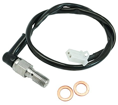 LE LEFOSSI Motorcycle Hydraulic Front Rear Brake Master Cylinder, M10 x 1.25mm Banjo Bolt, Chrome, Mechanical Switch, Manual Operation