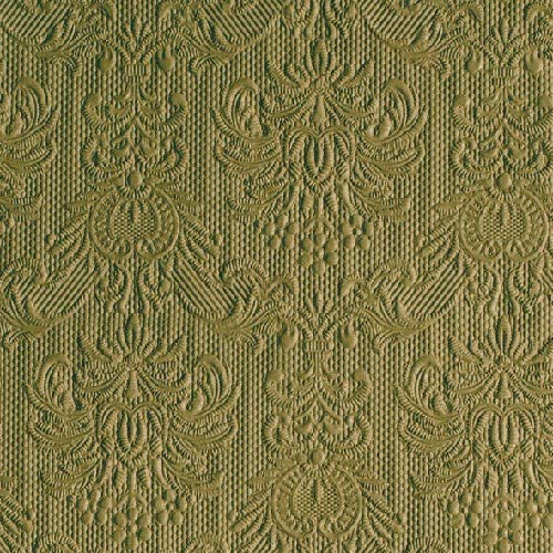 Ambiente Serviette Elegance Olive Green - olivgrün - 15 Servietten pro Packung, 33x33 cm