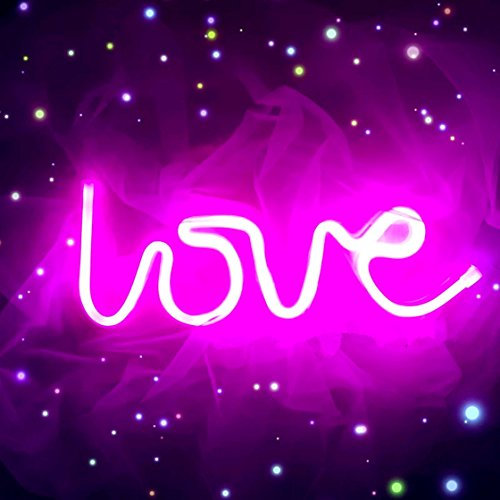 Letreros de neón con luz LED Love, letrero decorativo para pared, mesa, boda, fiesta, sala de niños, sala de estar, bar, pub, hotel, playa, decoración de recreación (rosa)