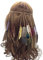 Jurxy Böhmische Pfau Feder Kopfschmuck Stirnband Damen Hippie Boho Indianer Stirnbänder Zigeuner Headwear Weben Frau Mädchen Lieblings Haarschmuck – Braun- Stil 2