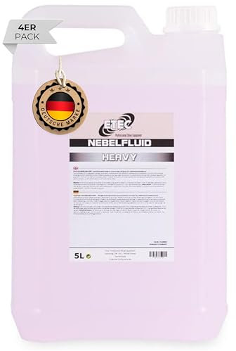 ETEC Professional Show Equipment Nebelfluid 20 Liter Heavy Fog Fogger Fluid Flüssigkeit Nebelmaschine extrem Dicht Outdoor hohe Dichte langanhaltende Nebelflüssigkeit 4 x 5 Liter Set