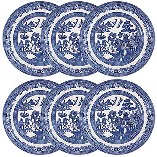 Churchill China - Set di 6 piatti piani in vimini blu, 26 cm