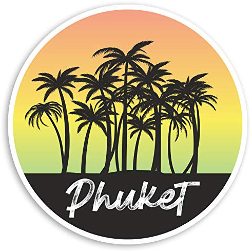 2 x 10 cm Tropical Phuket Vinyl-Aufkleber – Thailand Reisegepäck-Aufkleber #30652 (10 cm breit)