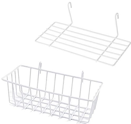 GBYAN Estante recto para organizador de pared, accesorios de rejilla de pared para el hogar y la cocina, paquete de 2
