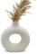 Pevfeciy Donut vase weiß Keramik Vase Moderne Kunst Runde Form Vase-23cm/9 Zoll hoch Vase mit Loch Trockenblumen Handmade Vasen für Dekoration und Geschenk