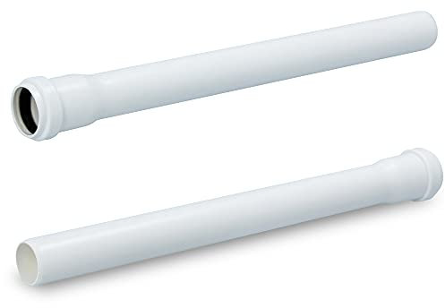 HT Rohr Abwasserrohr mit Muffe Ø 32 mm x 315 mm Länge Weiß | PVC Kanalrohr Abflussrohr mit Gummidichtung | Kanalrohrsystem Heißwasser Chemische Beständigkeit | Abwasser Installation