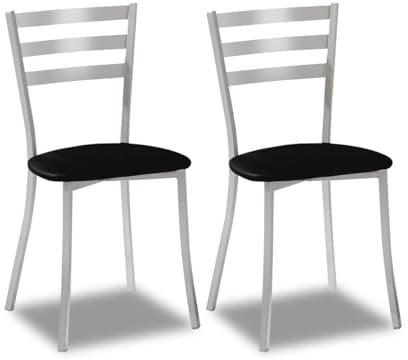 ASTIMESA SCRRNE Dos sillas de Cocina, Metal, Negro, Altura de Asiento 45 cms