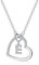 LIHELEI Damen Halskette Herz Buchstabe 925 Silber Kette Damen Personalisiere Kette, Geburtstags und Weihnachten Geschenk Für Frauen Mädchen Mama Freundin - E
