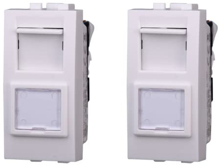 2 Pezzi Presa Dati RJ45 CAT6, Compatibile Con Bticino Living Light (Bianco)