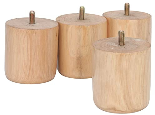 Dhouse 4 Pcs Wooden Furniture Legs 6.5X7cm Replacement Solid Beech Sofa Legs Couch Legs Table Legs Dresser Legs Desk Legs Coffee Table Legs Sofa Legs Dining Table Legslegs for Furniture Sofa Bench