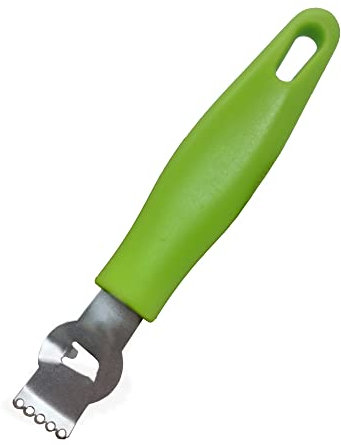 YIOIY Limón acero inoxidable rallador rallador naranja cítrico cocina herramienta peladora con cuchillo de canal (verde)