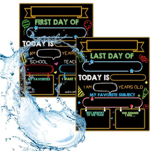 Schultafel, 30 x 24,9 cm, doppelseitig, wiederverwendbar, Holzschild für Kindergarten, Vorschule, Schulbedarf, Schilder für Kinder, geeignet für Kreide und flüssige Kreide