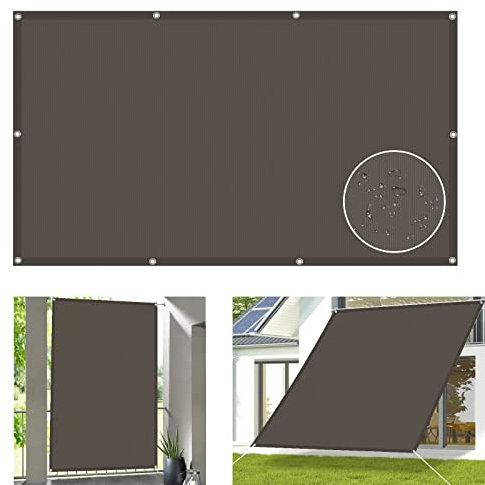 Sunscreen Awning Canopy 1.2 x 3 m Rectangle 95% UV Block Sun Protection Garden Shade Sail with Fixing Kit with Free Rope for Garden Gazebo Pergola Patio, Dark Grey
