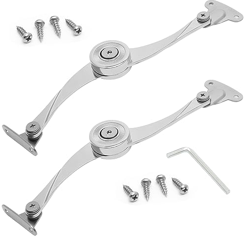 2 Pezzi Cerniera di Supporto del Coperchio con Hardware di Montaggio, Cerniere Ammortizzanti per Ante Ribalta, Cerniere a Ribalta per Armadietto Scaffale