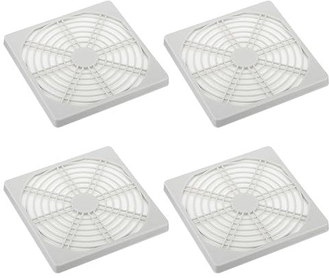 PATIKIL 120mm Fan Finger Grill, 4 Pack Grill Protector Guard Fan Protective Cover for 120x120mm Exhaust Fans for Equipment Computer DIY, White