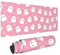 Pink Cute Ghost Mouse Pad XL 31.5 X 11.8 Inch Halloween Kawaii Spooky Funny Design Gaming Mousepad Extended Large Laptop Keyboard Desk Mat Non-Slip Rubber Base Stitched Edges for Home Office