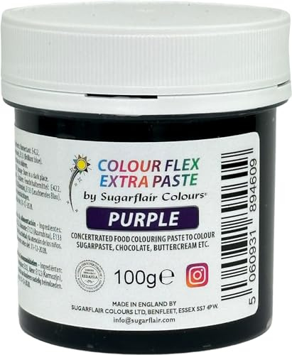 Colour Flex Food Colouring Paste Purple - Extra Concentrated, Vibrant Food Colouring For Buttercream, Chocolate, Sugar Paste, Icing, Fondant, Royal Icing, Cake Decorations and More - 100g