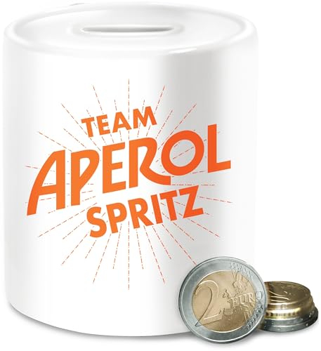 Spardose - Karneval & Fasching - Spardosen - Team Aperol Spritz JGA I Mädelsabend Spritztour Aperol Geschenk - Unisize - Weiß - babyparty Faschings apperol Karnevals Verkleidet Logo für Carnival