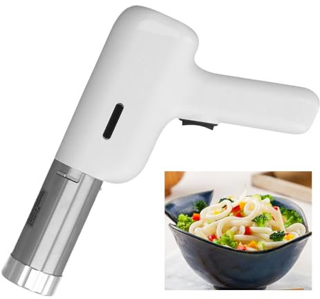 Electric Pasta Maker, 40W Portable Stainless Steel Cordless Handheld Automatic Noodle Maker Machine, Portable Automatic Pasta Maker Machine with Shaping Moulds, Measuring Cup