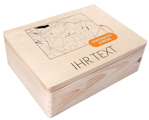 Creative Deco Wo Alles Begann Personalisierte Geschenke Koordinaten + Wunschtext Holzkiste | Geschenk für Ihn und Sie Deko | Individuelles Geschenk für Frauen, Männer und Paar