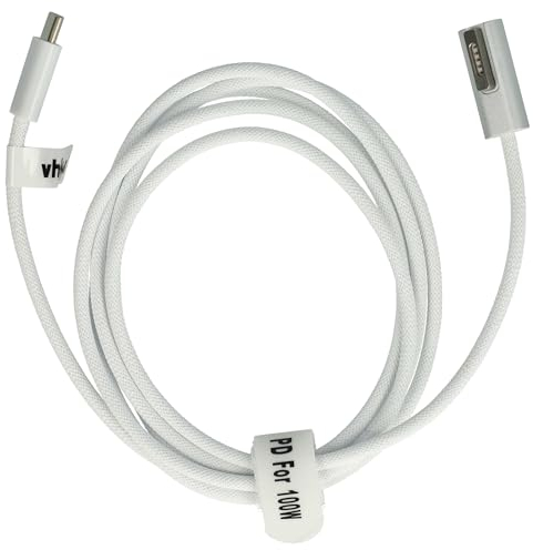 vhbw Adapterkabel USB Typ C auf MagSafe 2 kompatibel mit Apple MacBook Air 11 (2012-2017) Notebook, Laptop - 170 cm, 100 W, Nylongewebe